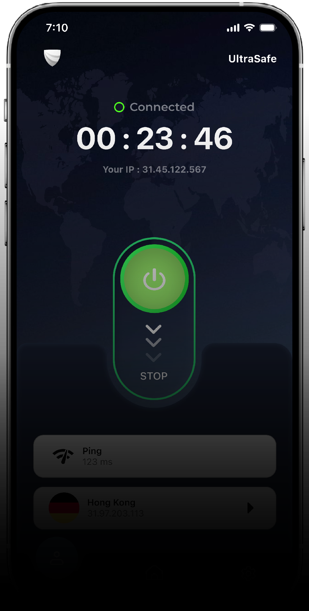 Preview of VPN app on mobile device